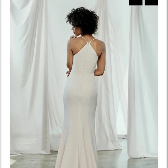 Amsale Taryn Mauve Crepe Dress - Picture 6 of 11